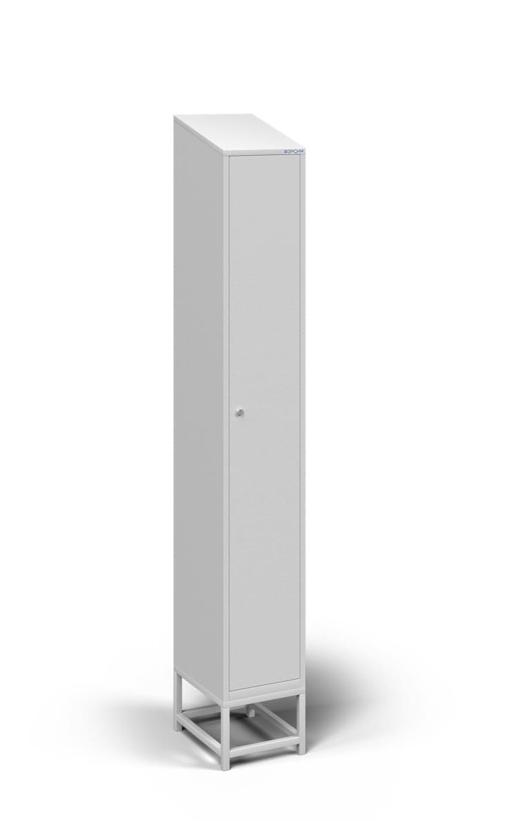 Металлический шкаф для 12 противогазов ХПГ-12/п, с дверью, наклонная крыша Металлический шкаф для 12 противогазов ХПГ-12/п, с дверью, наклонная крыша