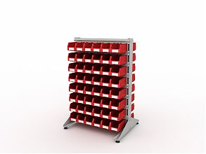 Стеллаж для пластиковых лотков SORTEX двухсторонний 1500x1000x800.02