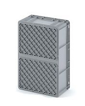 Пластиковый ящик 600х400х420 (ЕС-6442) с усиленным дном, открытые ручки (12.313.92.W)