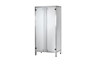 Шкаф кухонный ШЗКп - 1000x500x1800 Profi Inox, двери распашные, полки сплошн. 3 шт., без к-та замков