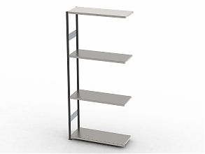 Стеллаж S90 2295х900х300, 4 полки, доп. секция