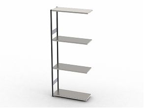 Стеллаж S90 2480х1000х500, 4 полки, доп. секция