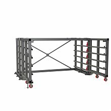 Каркас стеллажа (створки h-2000) с выкатными платформами для металла 1500х3000 мм