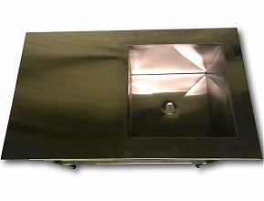 Ванна моечная с рабочей поверхностью ВМРП 1200x600x860 Нержавеющий каркас (с пристенным бортом)