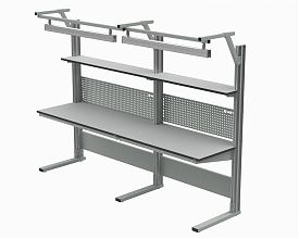 Стол рабочий укороченный 1200х700 мм 41.СД ESD (RAL7012) + 41А.СВ-120