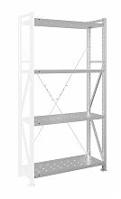 Стеллаж MS U 300x100x90/4 (Нагрузка на полку 300, перфорированная) ДС