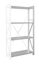 Стеллаж MS U 300x120x80/4 (Нагрузка на полку 300, перфорированная) ДС