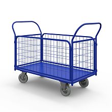 Тележка платформенная с сетчатыми бортами ТС 7 (800х1400) г/п 550 кг.200 серая резина