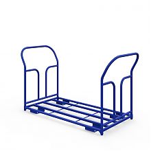Тележка каркасная с двумя ручками ТКД 4 (г/п 500 кг, 1200x600 мм, колеса чугун/полиуретан 150 мм)