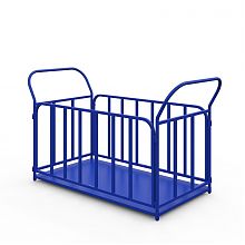 Тележка платформенная с трубчатыми бортами ТБ 4 (г/п 550 кг, 1200x600 мм, колеса серая резина 200 мм)